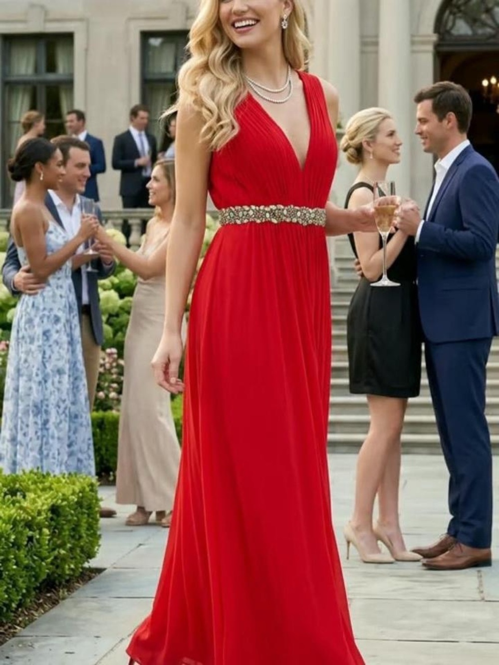 Jovani Redish maxi dress with beaded belt #formal #eveningwear 10